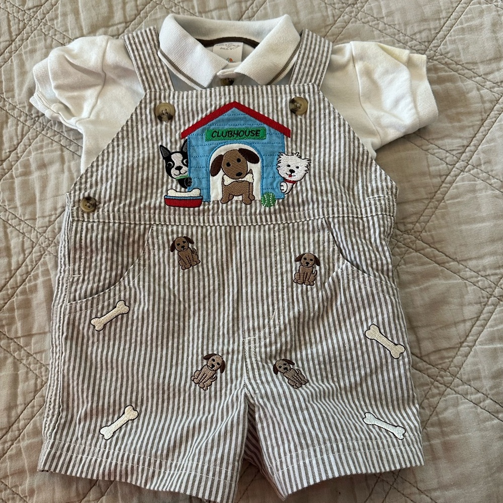 Charming Animal Embroidered Overalls